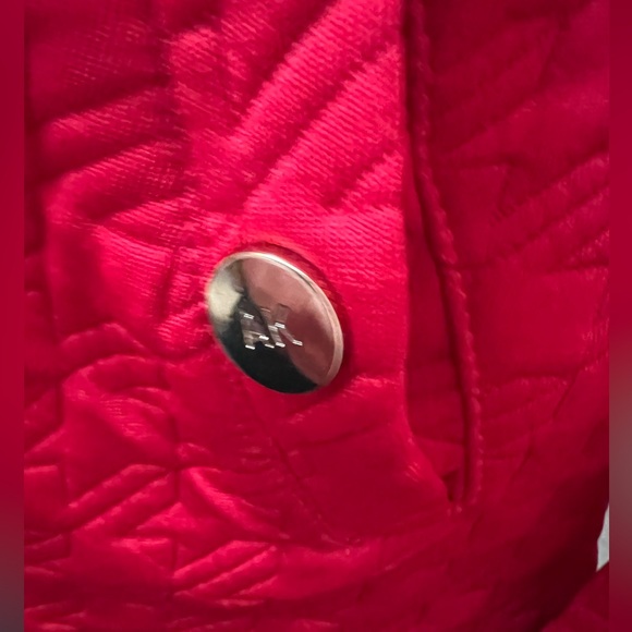B9 NWT Anne Klein Women’s Quilted Motto Style Zip Jacket Size Small. Color Ruby - Picture 11 of 13